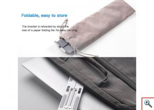 Φορητή Πτυσσόμενη Βάση Tablet & Laptop Αλουμινίου Ασημένια με Ειδική Θήκη Μεταφοράς