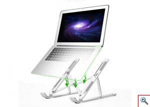 Φορητή Πτυσσόμενη Βάση Tablet & Laptop Αλουμινίου Ασημένια με Ειδική Θήκη Μεταφοράς