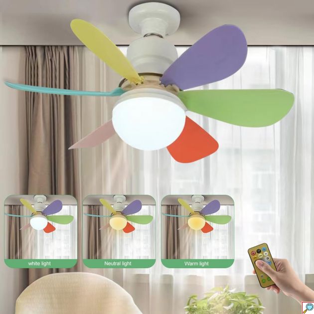 2 σε 1 Ανεμιστήρας Οροφής και Λάμπα LED με Τηλεχειριστήριο 40 W - Ε27
