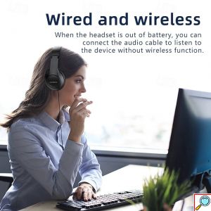 2 σε 1 Ασύρματα & Ενσύρματα Over-Ear Bluetooth Headphones με Αναδιπλούμενο Σχεδιασμό