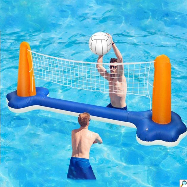 2 σε 1 Φουσκωτό Σετ Πισίνας Βόλεϊ & Μπάσκετ με Μπάλες