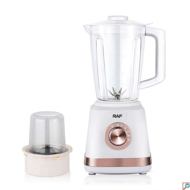 Μπλέντερ 2 σε 1 RAF 50W - Γυάλινη Κανάτα 1,5L, 6 Λεπίδες και Μύλος Άλεσης