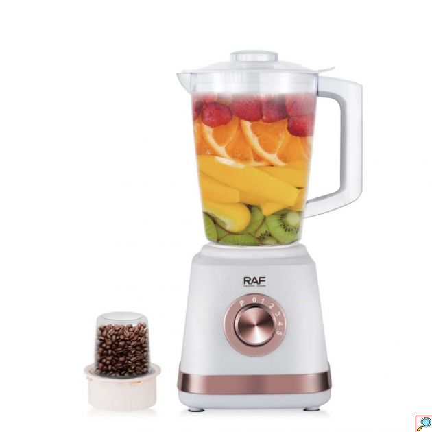 Μπλέντερ 2 σε 1 RAF 50W - Γυάλινη Κανάτα 1,5L, 6 Λεπίδες και Μύλος Άλεσης
