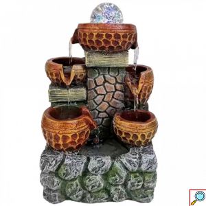  Διακοσμητικό Συντριβάνι Feng Shui με 4 Κιούπια 18x14x29εκ