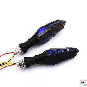 Τριγωνικά Φλας Μηχανής LED Πορτοκαλί & Μπλέ Universal Smoke - Σετ 2τμχ