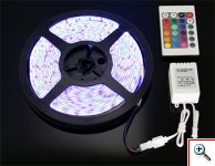 Σετ Αδιάβροχη Ταινία LED 5 μέτρων RGB 60SMD 12V με τηλεχειριστήριο