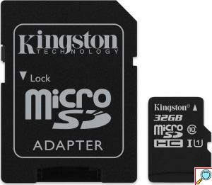 Κάρτα Μνήμης Kingston MICROSDXC 32GB CLASS 10 και Αντάπτορας SD Plus U1 80MB/s