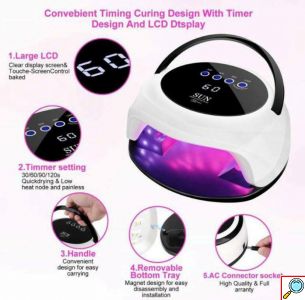 Φουρνάκι Νυχιών Sun T2 UV LED 98W με Χρονοδιακόπτη και Λαβή