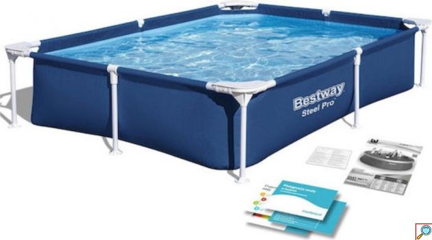 Πισίνα 221x150x43εκ. με Μεταλλικό Σκελετό - 1200L Χωρητικότητα, Εύκολη Συναρμολόγηση, Ιδανική για Κήπο & Παιδιά
