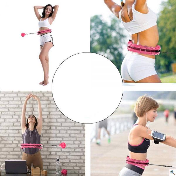 HULA HOOP Massager Κάψτε Κοιλιακό Λίπος - Όργανο Εκγύμνασης, Μασάζ και Αδυνατίσματος Γαλάζιο