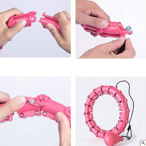 HULA HOOP Massager Κάψτε Κοιλιακό Λίπος - Όργανο Εκγύμνασης, Μασάζ και Αδυνατίσματος Γαλάζιο