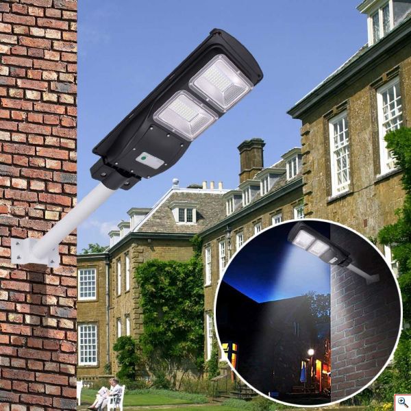 Ηλιακό Φωτιστικό - Προβολέας Δρόμου 6500K 60W με Φωτοβολταϊκό Πάνελ & Ασύρματο Χειριστήριο