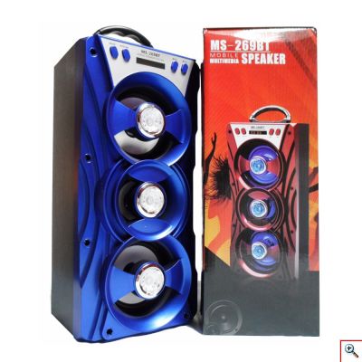 Ηχοσύστημα Bluetooth με LED Φωτισμό 10W USB/SD/AUX/FM & Οθόνη LED Multimedia Player MS-269ΒΤ