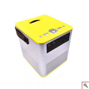 Andowl® Φορητός Προβολέας LED 4K 5600Lumens με Τηλεχειρηστήριο USB HDMI - LED Projector QHD600 - Κίτρινο Γκρί