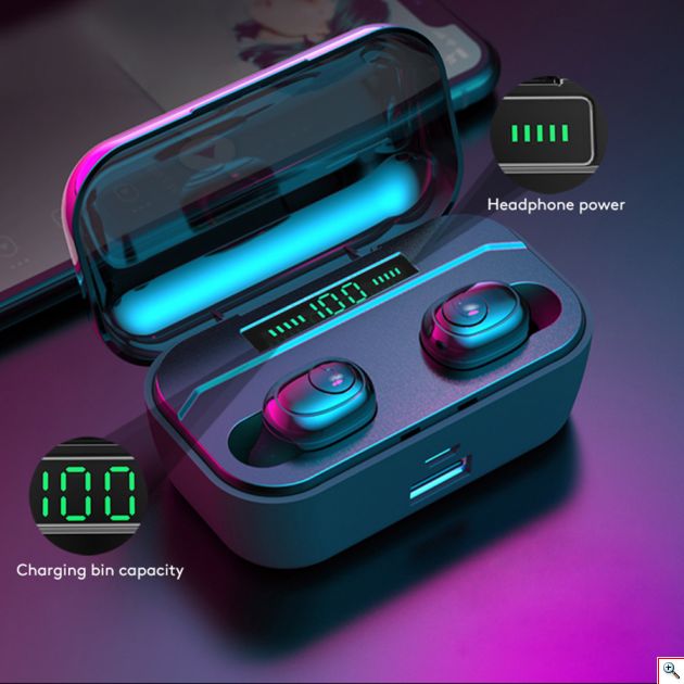 Ασύρματα Bluetooth Ακουστικά in-Ear με Θήκη Φόρτισης, Powerbank USB & LED Οθόνη - Handsfree Wireless Stereo Earphone