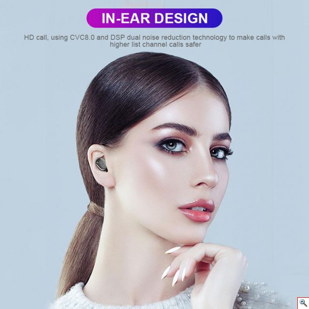 Ασύρματα Bluetooth Ακουστικά in-Ear με Θήκη Φόρτισης, Powerbank USB & LED Οθόνη - Handsfree Wireless Stereo Earphone