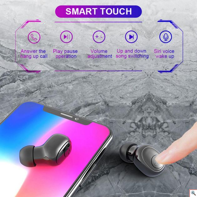 Ασύρματα Bluetooth Ακουστικά in-Ear με Θήκη Φόρτισης, Powerbank USB & LED Οθόνη - Handsfree Wireless Stereo Earphone