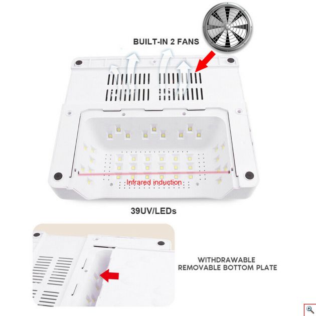 5 σε 1 Επαγγελματικός Τροχός - UV LED Λάμπα και Απορροφητήρας Σκόνης Νυχιών με Φωτισμό