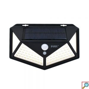 FOYU Αδιάβροχο Επιτοίχιο Ηλιακό Φωτιστικό 114 LED 30W Εξωτερικού Χώρου με Αισθητήρα Κίνησης - 3 Λειτουργίες Φωτισμού & Ευρυγώνιο Φωτισμό 160º