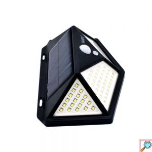 FOYU Αδιάβροχο Επιτοίχιο Ηλιακό Φωτιστικό 114 LED 30W Εξωτερικού Χώρου με Αισθητήρα Κίνησης - 3 Λειτουργίες Φωτισμού & Ευρυγώνιο Φωτισμό 160º