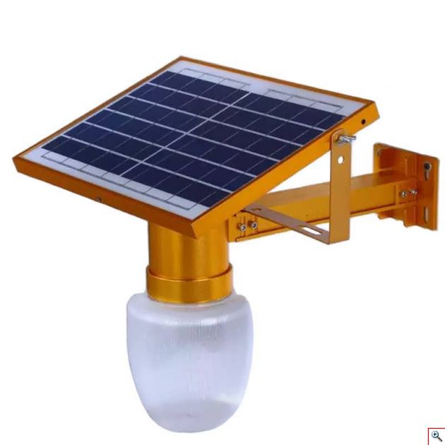 Ηλιακό Φωτιστικό 10Watt με Αισθητήρα Φωτός LED Χρυσό