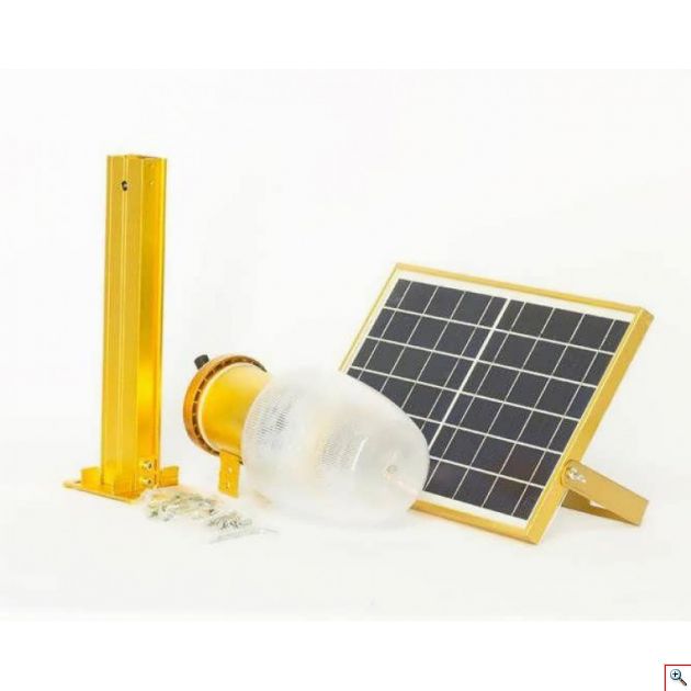 Ηλιακό Φωτιστικό 10Watt με Αισθητήρα Φωτός LED Χρυσό