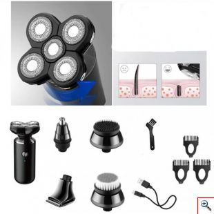 Compact Ξυριστική - Κουρευτική - Trimmer Επαναφορτιζόμενη Μηχανή 5 Κεφαλών Kemei - Men’s Care 5 in 1