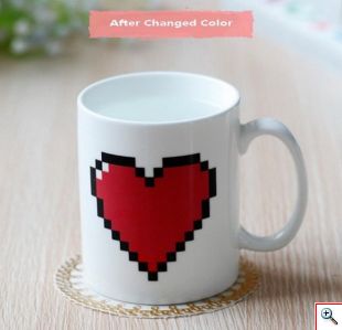 Κεραμική Κούπα Καρδιά που Αλλάζει Χρώμα - Heart Changing Mug