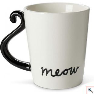 Κούπα με Λαβή σε Σχήμα Ουρά Γάτας - Black Kitten Mew Mug