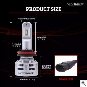 2x Λαμπτήρες LED H7 10000LM (2x5000lm) 6500K 60W (2x30w) IP68 A386 N9 NOVSIGHT Λάμπες Αυτοκινήτου 12-24V - Car LED Headlights