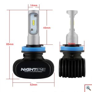 LED Φώτα Αυτοκινήτου NightEye H11 6500K 8000LM (2x4000) 50W (2x25) 12-24V A315 S1 – ΟΕΜ
