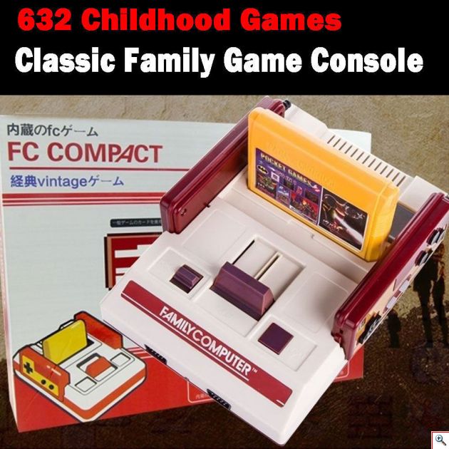 Ρετρό Παιχνιδομηχανή με 632 Παιχνίδια 8 Bit με 2 Τηλεχειριστήρια - Συνδέεται με TV - Κονσόλα Entertainment System FC Naruto Nintento Famicom Games