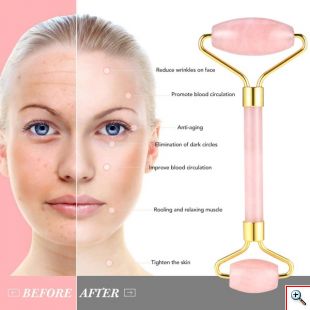 Ρολό & Πέτρα Σετ Νεφρίτη για Μασάζ Προσώπου - Anti-aging Facial Massgae Gift Set 