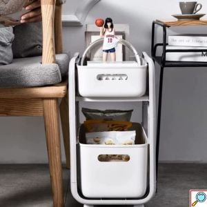 Διπλή Συρταριέρα Αποθήκευσης & Οργάνωσης Μπάνιου 2 Θέσεων - Πλαστική 38x25.5x44.5cm Λευκό