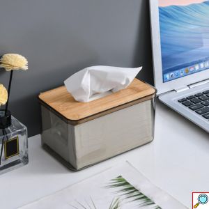 Θήκη για Χαρτομάντηλα Crystal με Ξύλινο Καπάκι