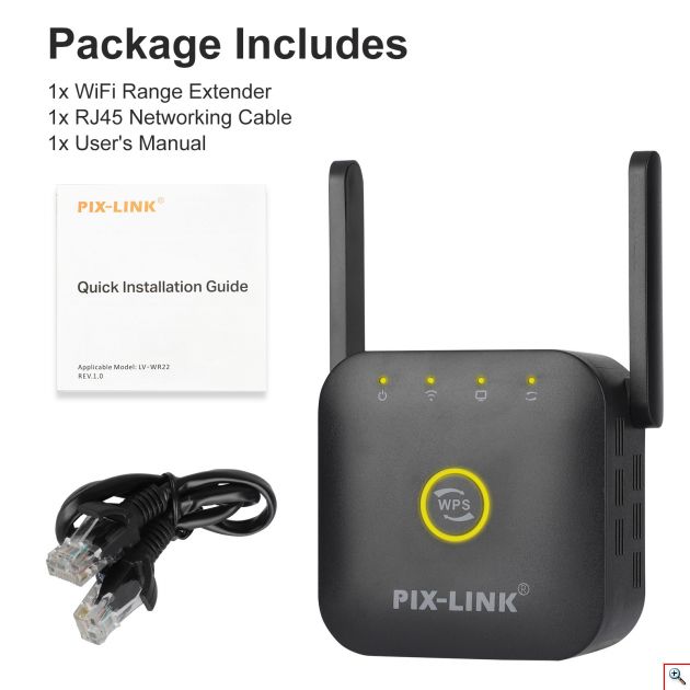 Ασύρματος Ενισχυτής Σήματος - Wifi Repeater 300M 2 Antennas 2.4GHz with Ethernet Port WPS