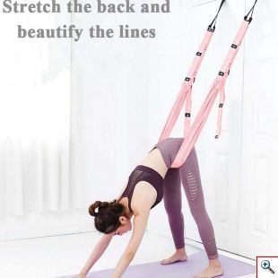 Aerial Swing για Yoga & Pilates - Κουρτίνα με Λαβές για Στήριξη στη Πόρτα - Γαλάζιο
