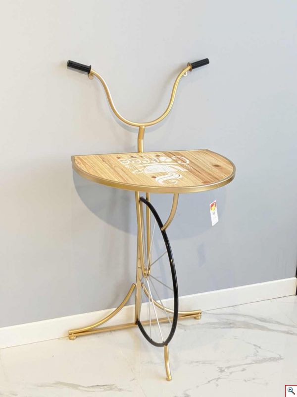 Τραπέζι Τοίχου σε Σχήμα Ποδηλάτου Χρυσό 114x60cm