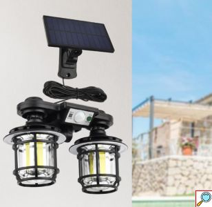 Ηλιακό Αδιάβροχο Επιτοίχιο Φωτιστικό-Φαναράκια με Ανιχνευτή Κίνησης, Τηλεχειριστήριο και 3 Λειτουργίες Φωτισμού 
