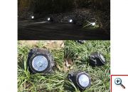 Φωτιστικό Ηλιακής Ενέργειας Σχήμα Βράχου Solar Powered με 4 LED, Outdoor Lights 99002