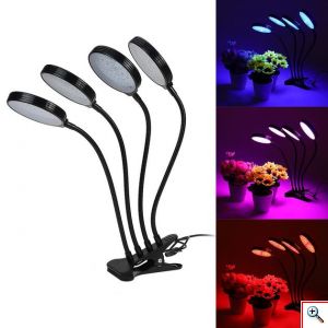 360º 4 x Φωτιστικό 60W LED Ανάπτυξης & Καλλιέργειας Φυτών Full Spectrum Λάμπα Θερμοκηπίου Εσωτερικού Χώρου - Plant Grow Panel Light