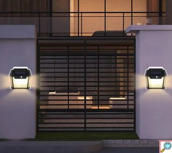 Επιτοίχιο Αδιάβροχο Ηλιακό Φωτιστικό LED 3W με Φωτοκύτταρο 