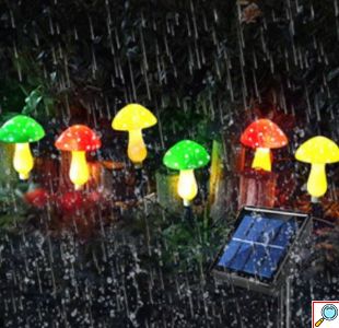 Ηλιακά Led Αδιάβροχα Φωτιστικά Κήπου σε Σχήμα Μανιταριού 6 τμχ
