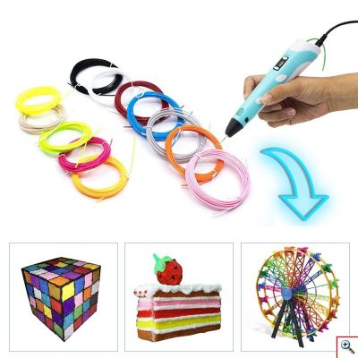 3D Pen Στυλό Ζωγραφικής Γλυπτικής Τρισδιάστατων Δημιουργιών για Παιδιά Τυρκουάζ