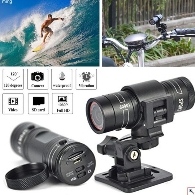 Αδιάβροχη Sport Κάμερα Δράσης Full HD 1080p Fish Eye - Action Camera με Αξεσουάρ για Κράνος & Τιμόνι Ποδηλάτου / Μηχανής