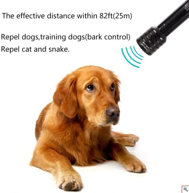 Ηλεκτρονικός Απωθητής - Εκπαιδευτής Σκύλων με Τριπλό Σύστημα με Υπερήχους και Τριπλό Φακό 