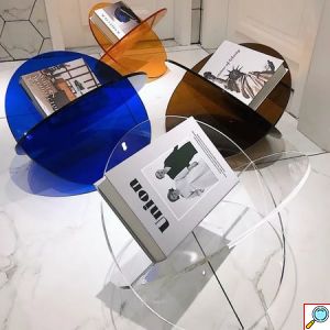 Διάφανη Διακοσμητική Θήκη - Βάση Περιοδικών & Εντύπων Ακρυλική σε Διάφορα Χρώματα 32.7x32.7cm
