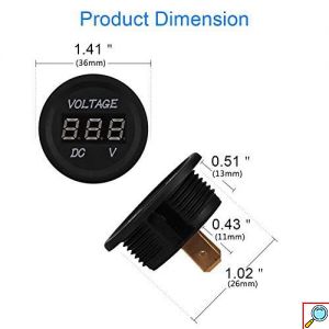 Universal Αδιάβροχο Ψηφιακό LED Βολτόμετρο DC 12V