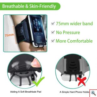 Universal Θήκη Κινητού για Περικάρπιο - Wristband Sport Support For Mobile Phones Μαύρο