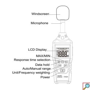 Ψηφιακό Ντεσιμπελόμετρο με HD Οθόνη LED - Μετρητής Ήχου έως 130dB Smart Sensor